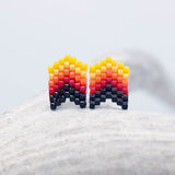 Earrings - Beaded Chevron