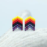 Earrings - Beaded Chevron
