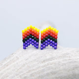 Earrings - Beaded Chevron