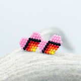 Earrings - Beaded Hearts