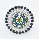 CN Seal Jeweled Pin - Silver