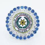 CN Seal Jeweled Pin - Silver