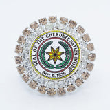 CN Seal Jeweled Pin - Silver