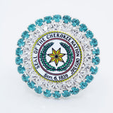 CN Seal Jeweled Pin - Silver