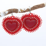 Earrings - Beaded Hearts