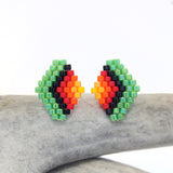 Earrings - Beaded Diamond