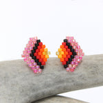 Earrings - Beaded Diamond