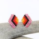 Earrings - Beaded Diamond