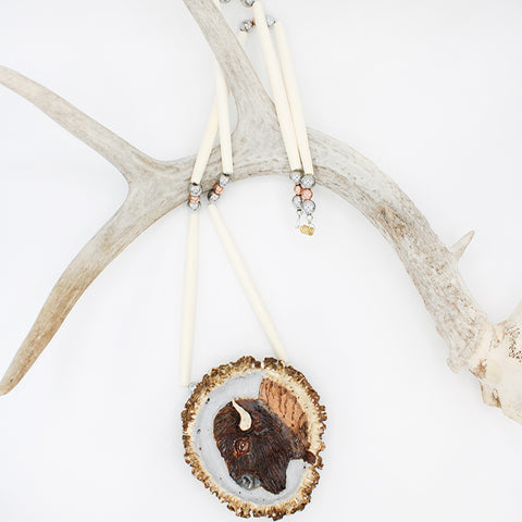 Necklace - Carved Elk Antler