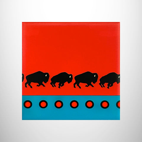 Tile Art - "Stands Alone Buffalo Turquoise"