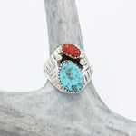 Ring - Coral & Turquoise