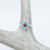 Ring - Turquoise & Coral