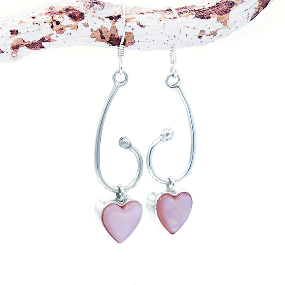 【関税込み】Pink Heart Earrings - Shourouk - Strass - Pink Sterling Silver Swarovski Pink Crystal Heart Earrings- 1 Pair